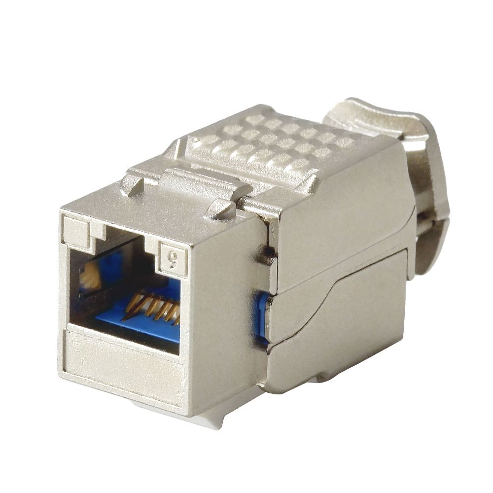 Shielded Super Cat 6 Component-Rated Toolless Keystone Jack